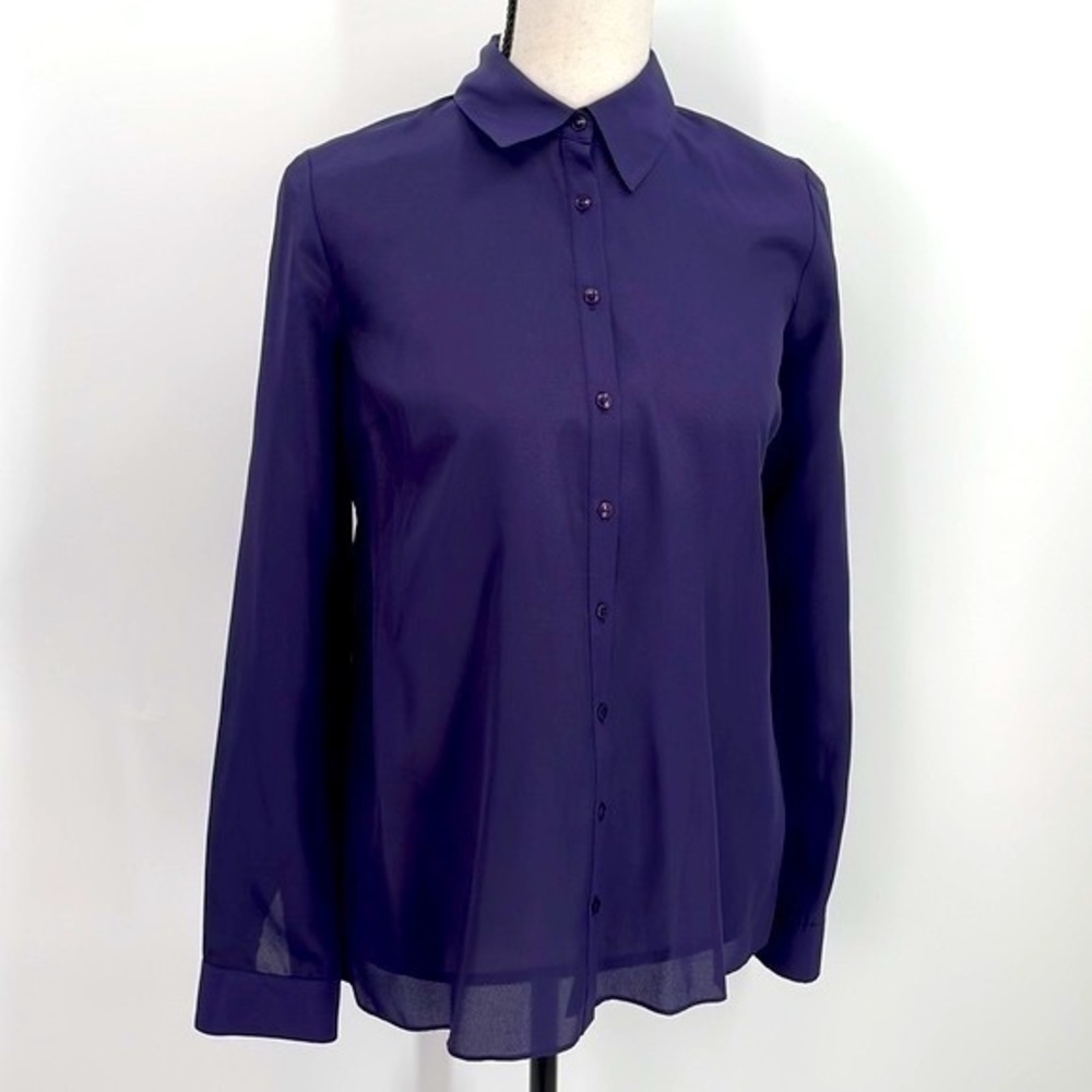 UEC Marciano purple pleated back blouse size xs